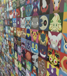 A photo of the Pokemon Wall Art up for silent auction.