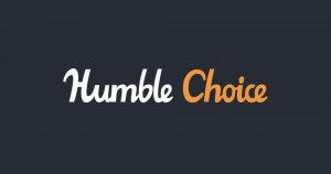 Logo: "Humble Choice" in a swooping, casual font. On a black background, the word "Humble" is in white while "Choice" is orange.