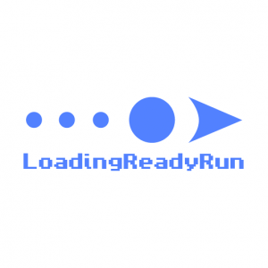 LoadingReadyRun logo: an arrow points to the right, but it is made up of several distinct components. First, a set of three small dots. Then a large circle. Finally, the point of the arrow is made from a triangle. All elements are in light blue.