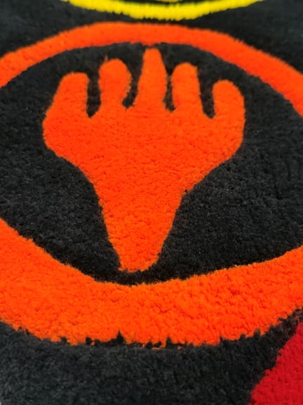 MTG Mana Symbols Tufted Rug Planeswalker symbol detail