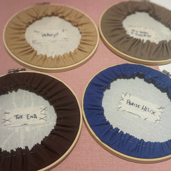 Secret Messages on the back of each hoop!