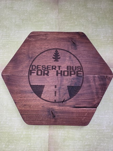 Desert Bus Logo engraved on the bottom of the tray. 