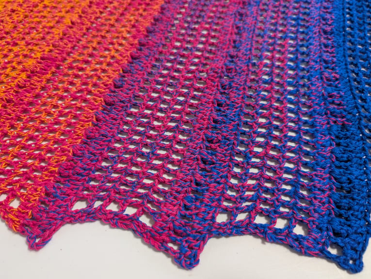 Made with multiple ways of doing a double crochet.