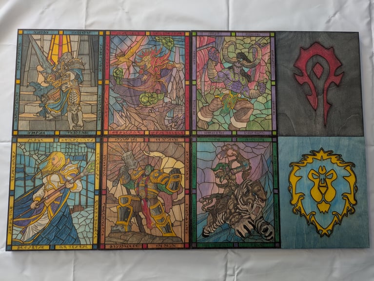 All eight panels.