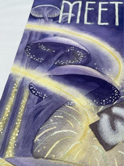 A closer look at the Gold Saucer and its' glittering lights. Layers of yellow and purple paint build up the glow effect of hundreds of tiny windows, finished with metallic silver for a little extra sparkle.