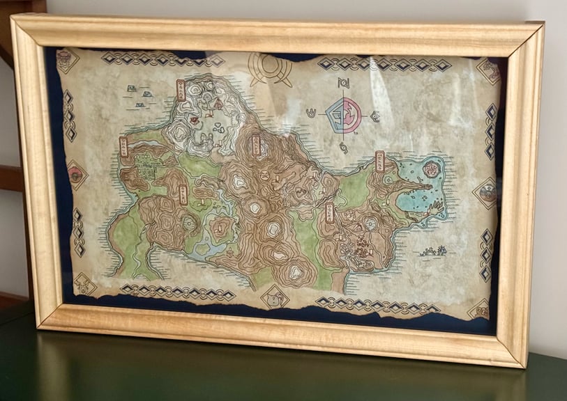 Arceus Map, framed, at a second angle