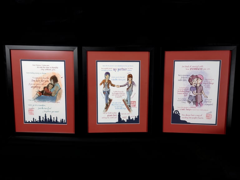 All 3 parts of this work, shown together in the order they are intended to be displayed.