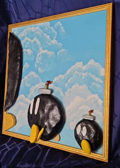 Side angled to show 3D bob-ombs