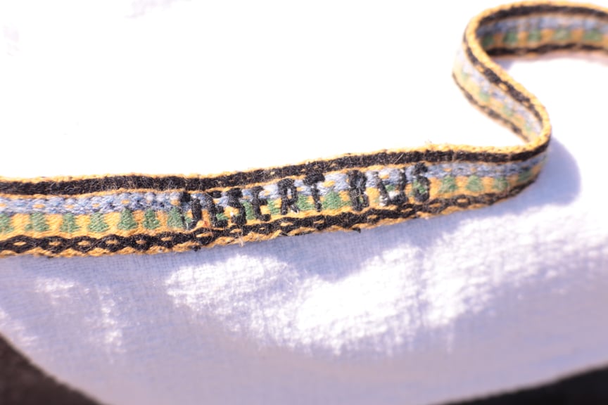Upclose of the strap embroidery 