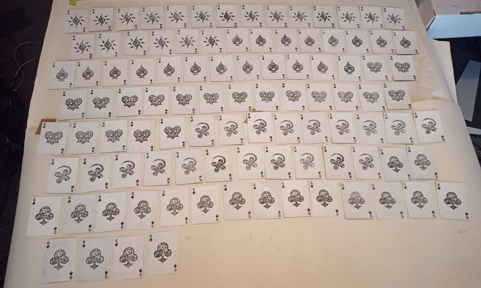 Hand-printed = unified style but each card's unique :P