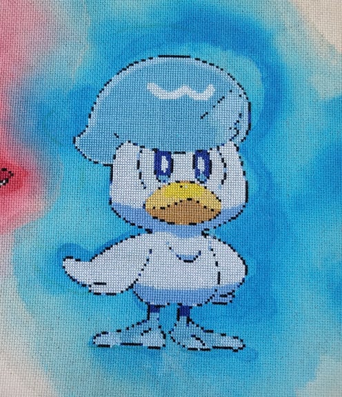 A close-up of Quaxly